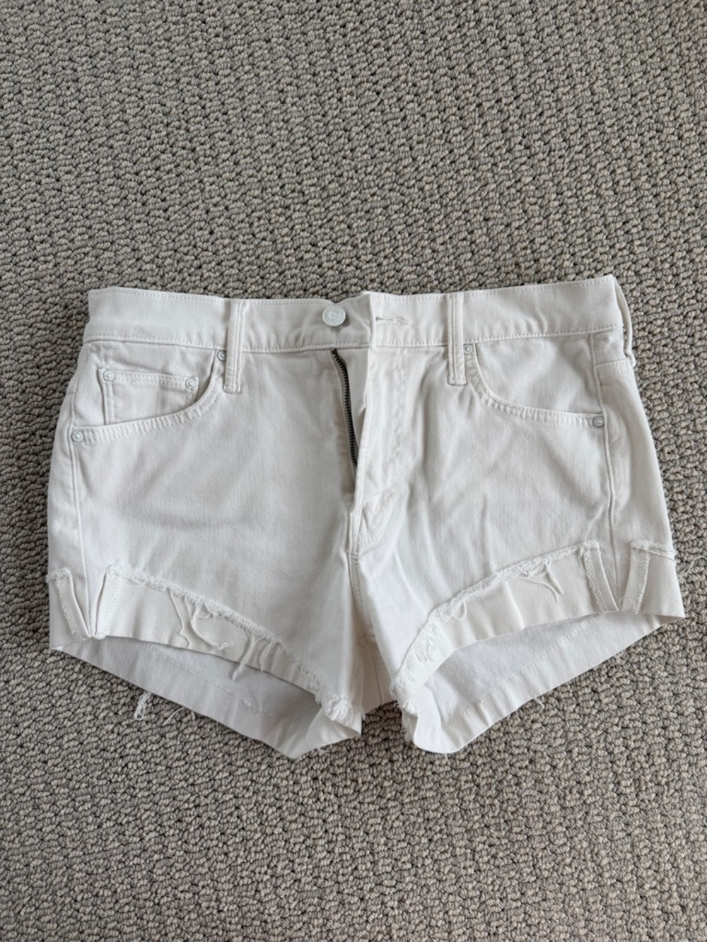 Mother White Jean Shorts
